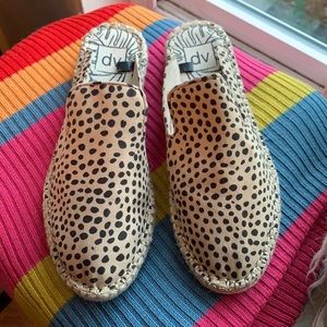 DV Elaine Cheetah Print Espadrille Mules  sz8.5